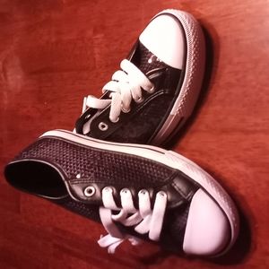 Double Platinum Performancewear black sequin sneakers size 5 1/2